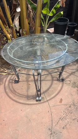 Glass table 46” wide