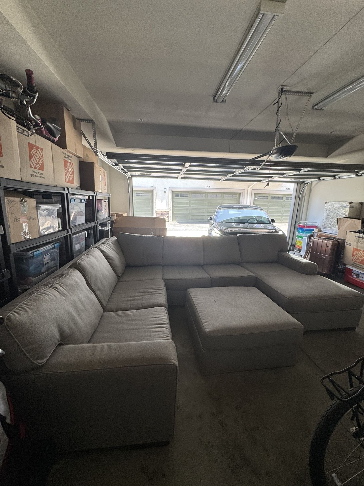 Sectional Sofa with Chase Lounge and Ottoman