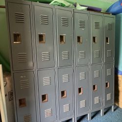 2 Metal gym School lockers Double Tier gray $200 Both