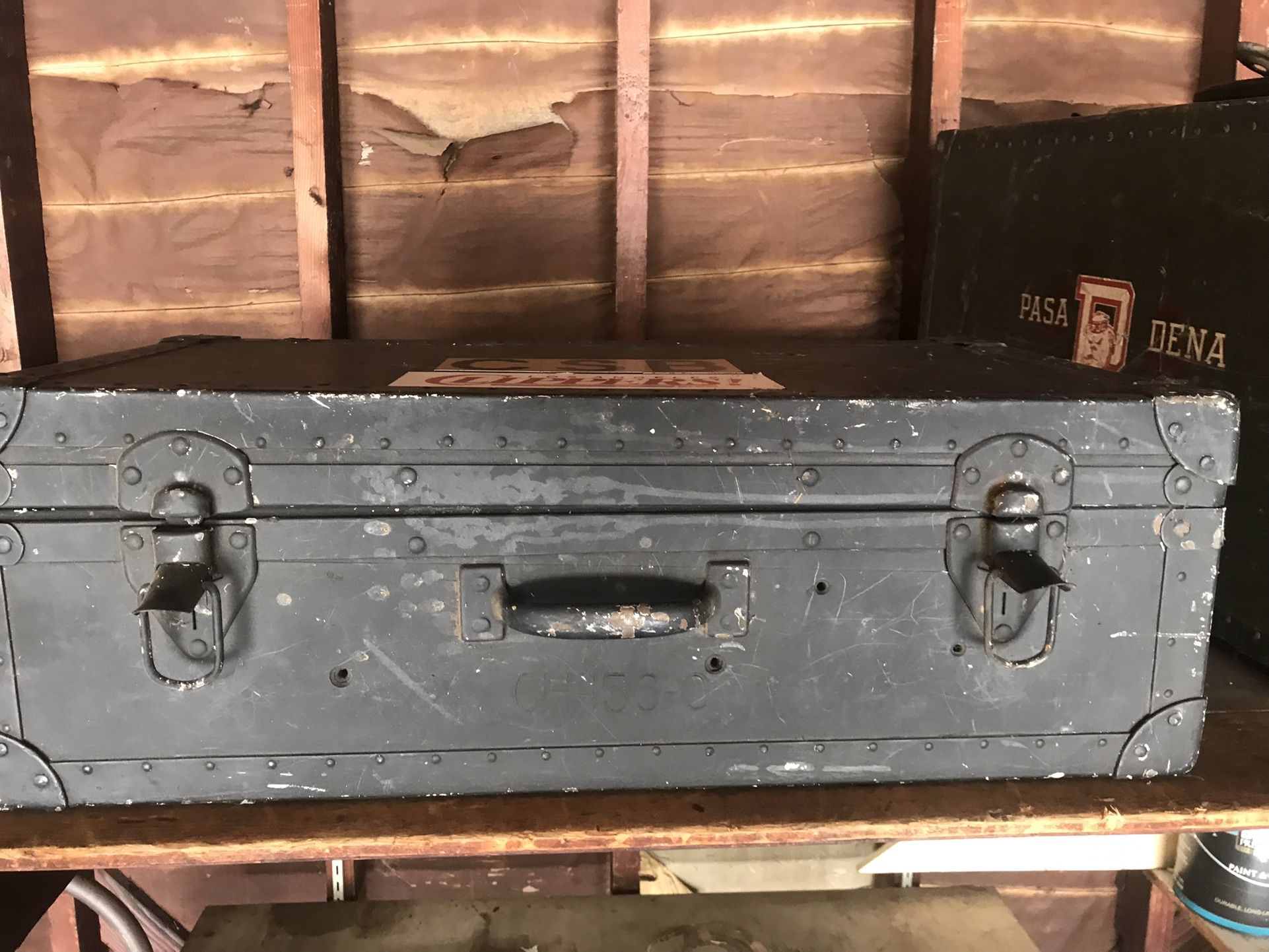 Antique Travel Trunk 1950s 