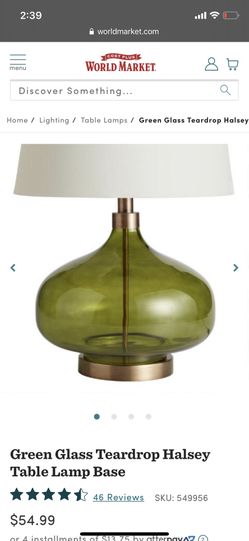 Green gras teardrop lamp