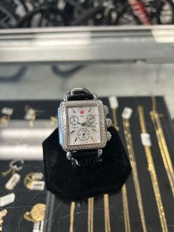 Michele Stainless Steel Deco Diamond Watch with a Mother Of Pearl Face (71-6000)