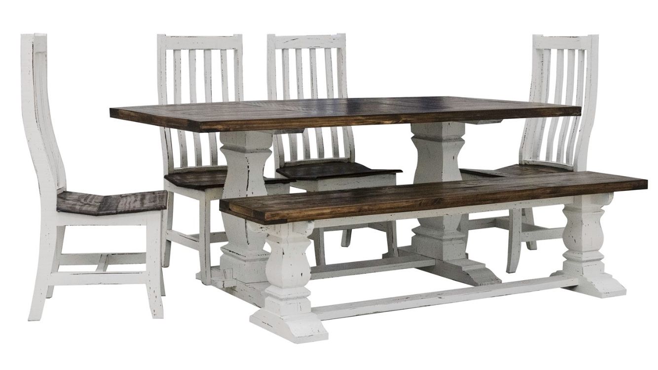 Antique White Solid Wood Dining Set!