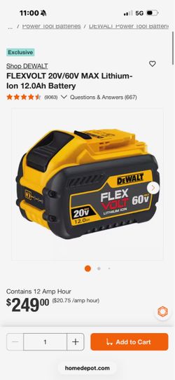 DeWalt  FlexVolt Battery 12 Ah