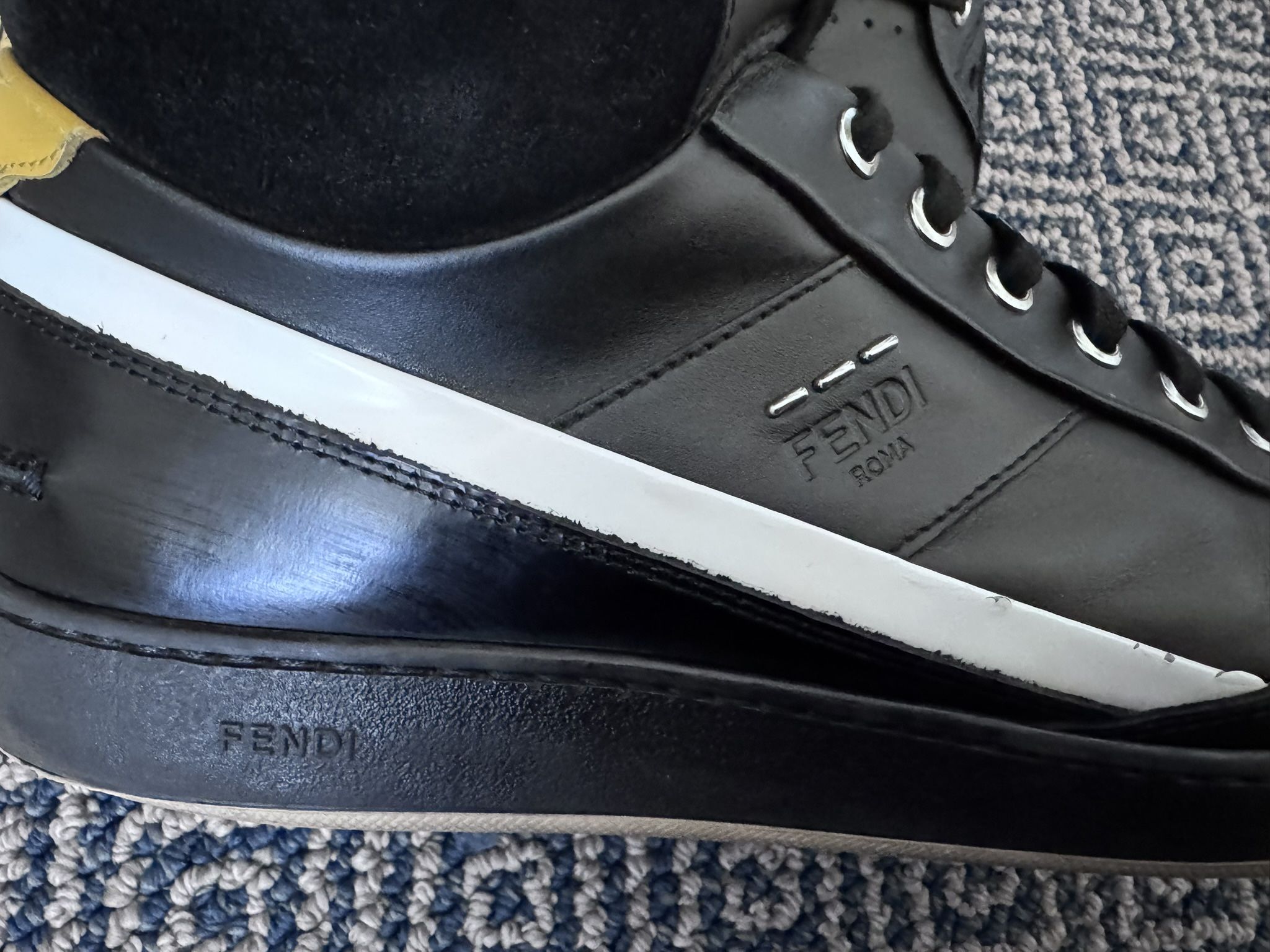 Fendi Leather Hightop Sneakers