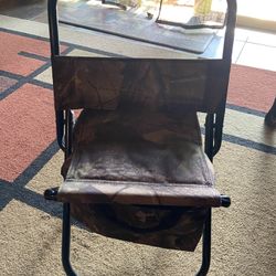Never Used Folding Camping Camo  Chair W/ice Cooler In Bottom