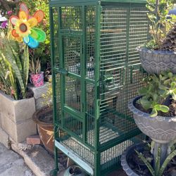 Bird Cage Jaula De Pajaro Garden Decor 18x18 Inch with Wheels