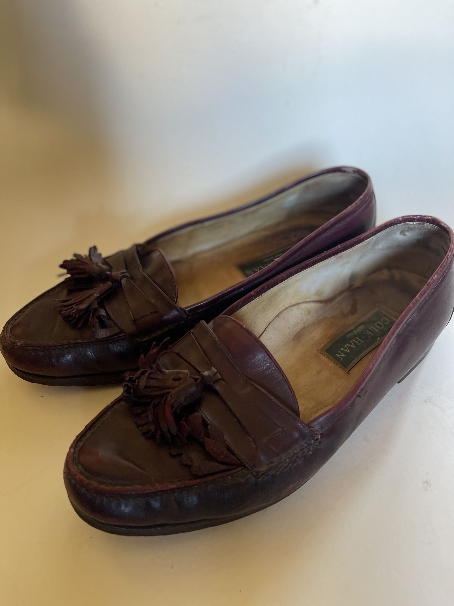 Men’s Vintage Cole Haan Leather Tassel Loafers Shoes Sz 11