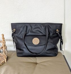 AK Anne Klein pebbled tote purse gold hardware