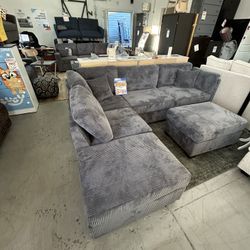Reversible Sofa Sectional With Ottoman 