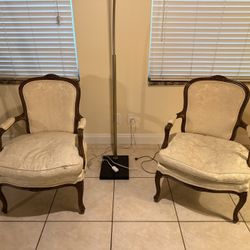 Pair of Vintage Louis XV-Style Armchairs