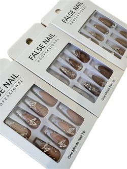 Silver Press On Nails