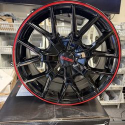 (Set of 4) Touren TR60 16x7 5x100/5x4.5" +42mm Black/Red Wheels Rims 16" Inch