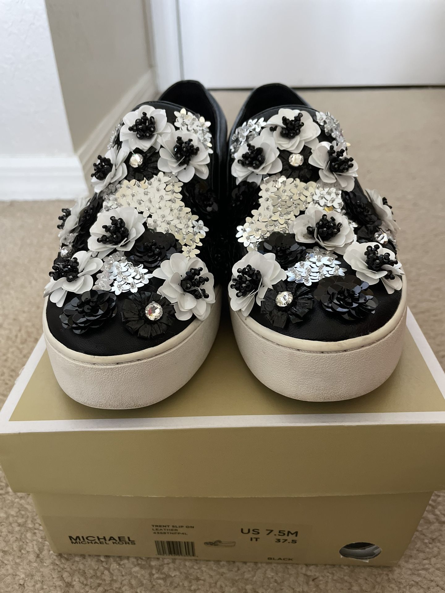 Michael Kors Floral Sequined Slip-On Sneakers