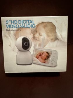 5" HD DigVideo Baby Monitor, 1080P HD Resolution 5" Display, w/ Pan-Tilt-Zoom Camera, 2-Way Talk