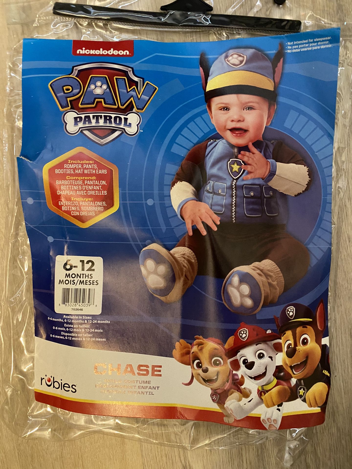 6-12month Chase Paw Patrol Costume