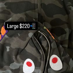 Authentic Bape Zip Up Hoodie