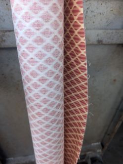 Red geometric design retro linen fabric 90805