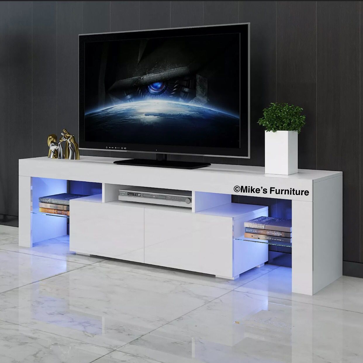 Brand new TV stand entertainment center wall unit with L.E.D lights