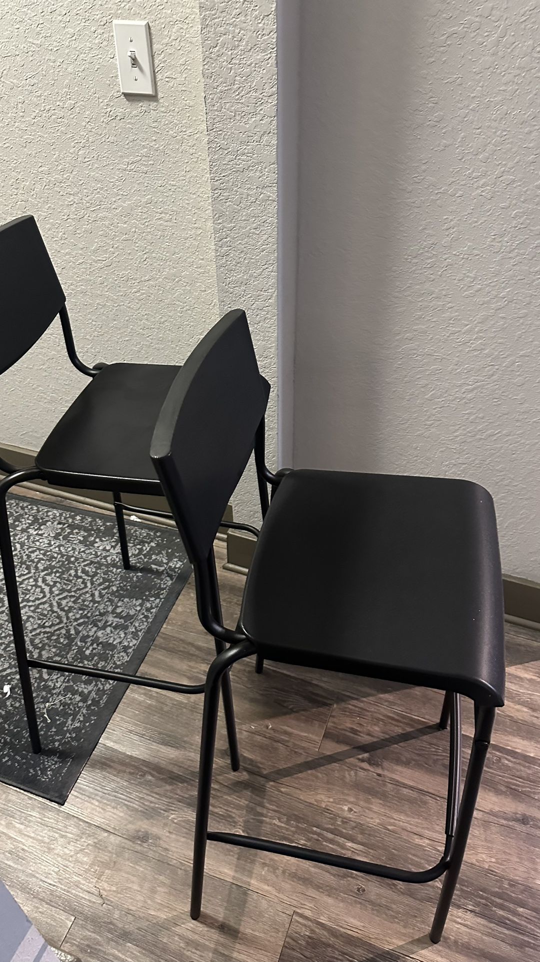 Two Black Bar Stools