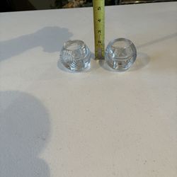 Unique Set Of 2 Glass candleholders 