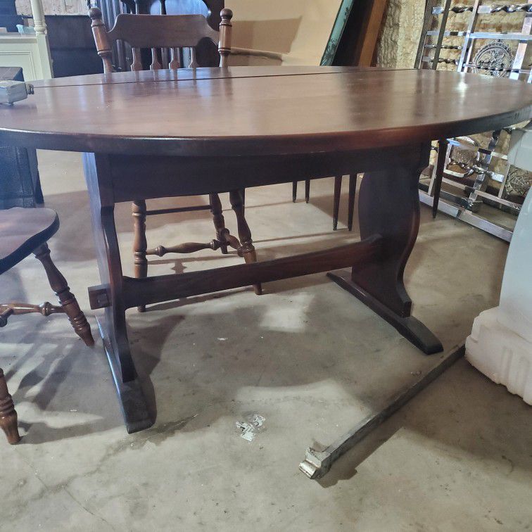 #15  Wooden Drop Leaf Table & Chairs