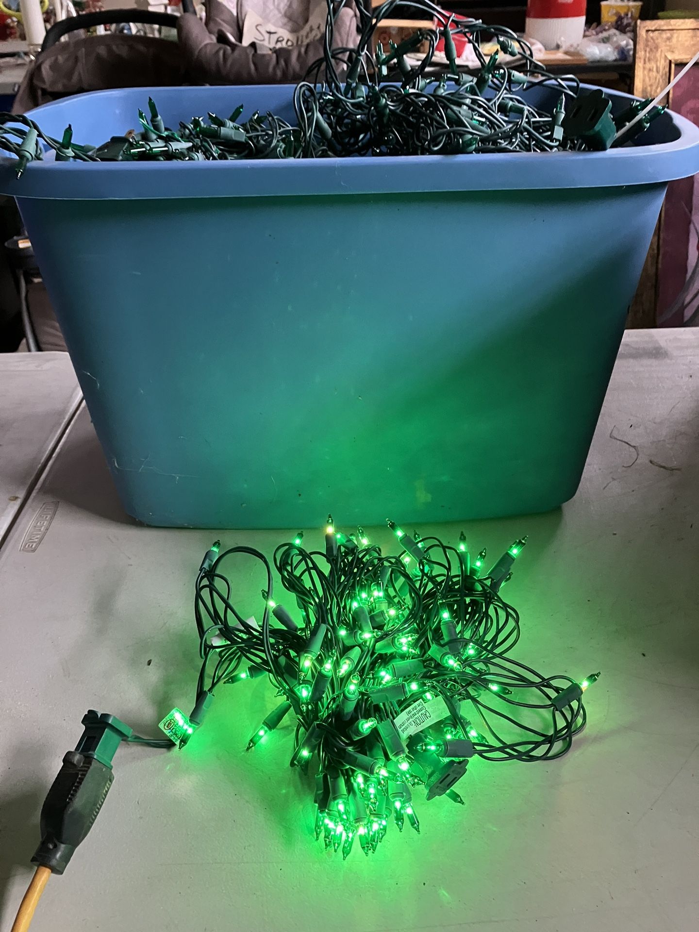 Green 100 Strands Of Lights Not LED