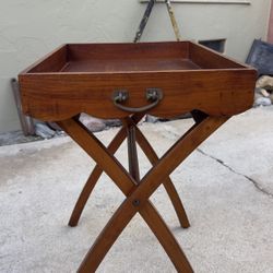 Vintage Folding Wood Tray Table