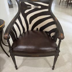 ANTIQUE ZEBRA ACCENT CHAIR