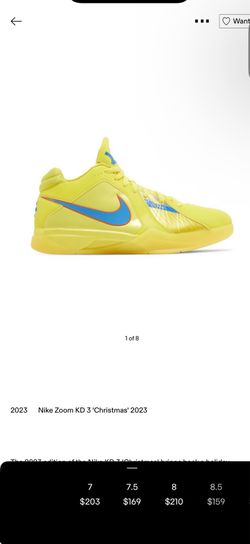 Nike KD 3 Christmas Size 7.5