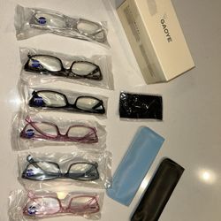 Gaoye Reading Glasses for Women, 6 pack Fashion Readers for Women Men Spring Hinge Eye Glasses, Blue Light Reading Glasses
