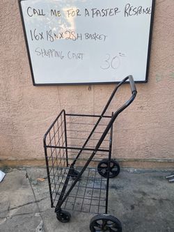 Black Metal Folding Shopping Cart