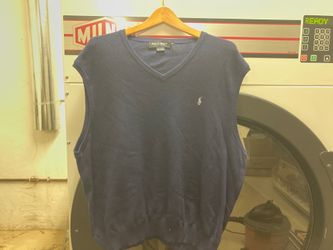 Navy polo men’s sweater vest says XXL think it fits more like an XL