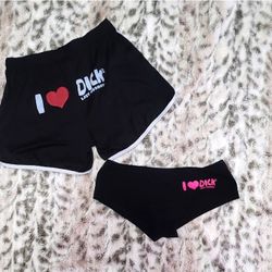 NEW Dick's Last Resort Black Women's Bootie Shorts & Pantie Logo Set
