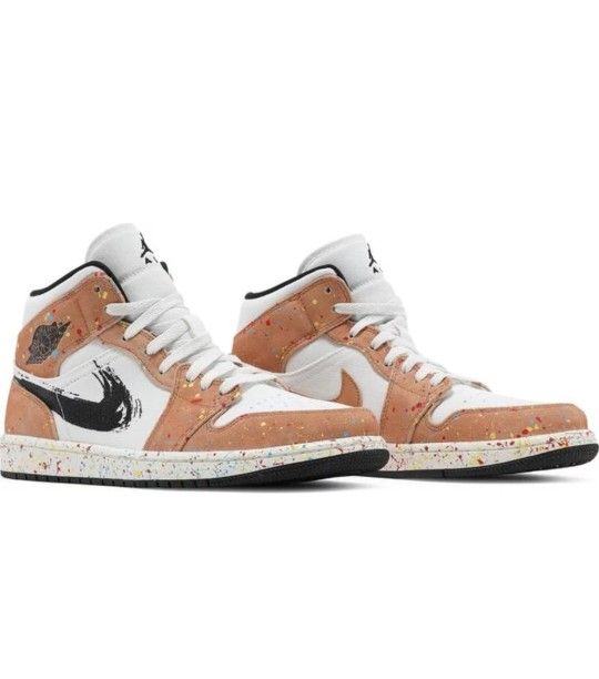 Size 10 - Jordan 1 Mid SE Brushstroke Paint Splatter 2021