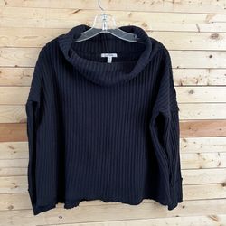 Free People We the Free Women’s Black Split Back Knit Sweater Top Petite size XS