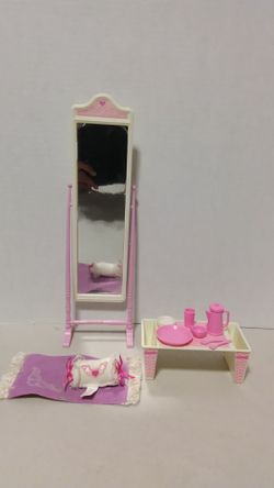 1985 VINTAGE BARBIE BEDROOM ACCENTS FULL LENGHT SWIVEL MIRROR