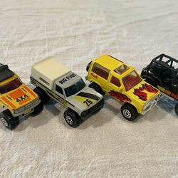 4 Vintage 1980’s Matchbox 4x4 Truck Lot Loose
