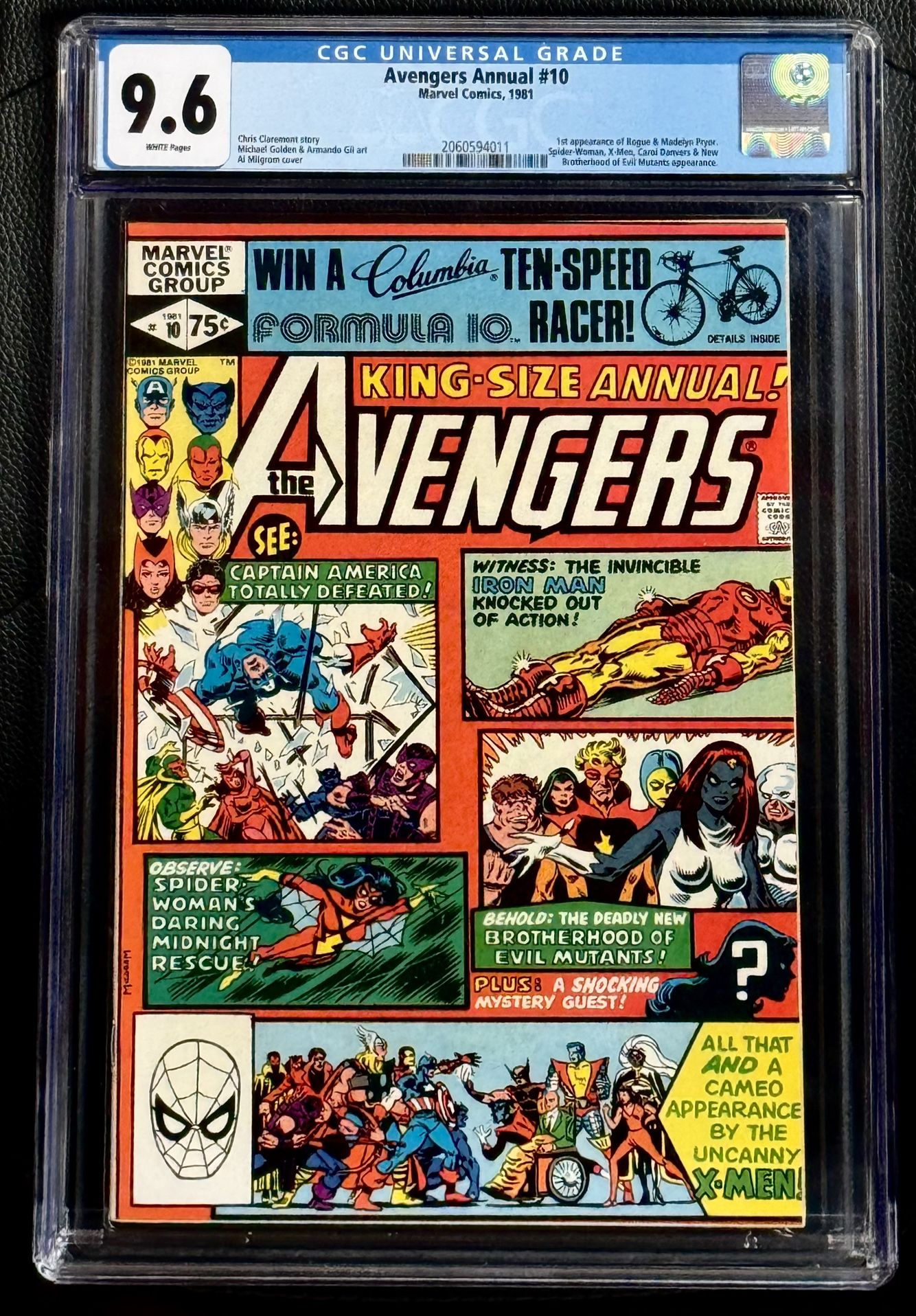 Avengers Annual #10 (1981) CGC 9.6-WHITE PAGES-1st Rogue Appearance-Chris Claremont-Marvel