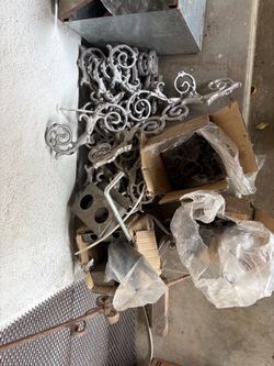 Wrought Iron Decorative Scroll Pieces Lot