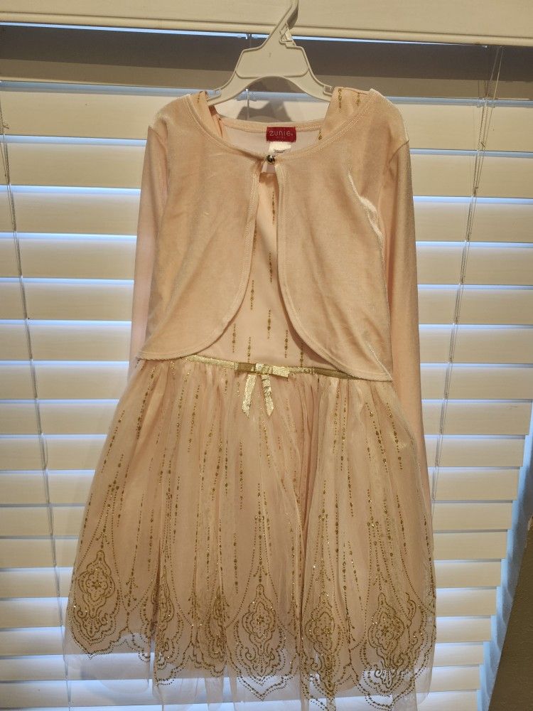 Gold/Pink Girls Party Dress 10/12