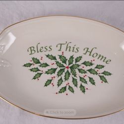Lenox Holiday “Bless This Home “ Sentiment Serving Tray -11 Inch 