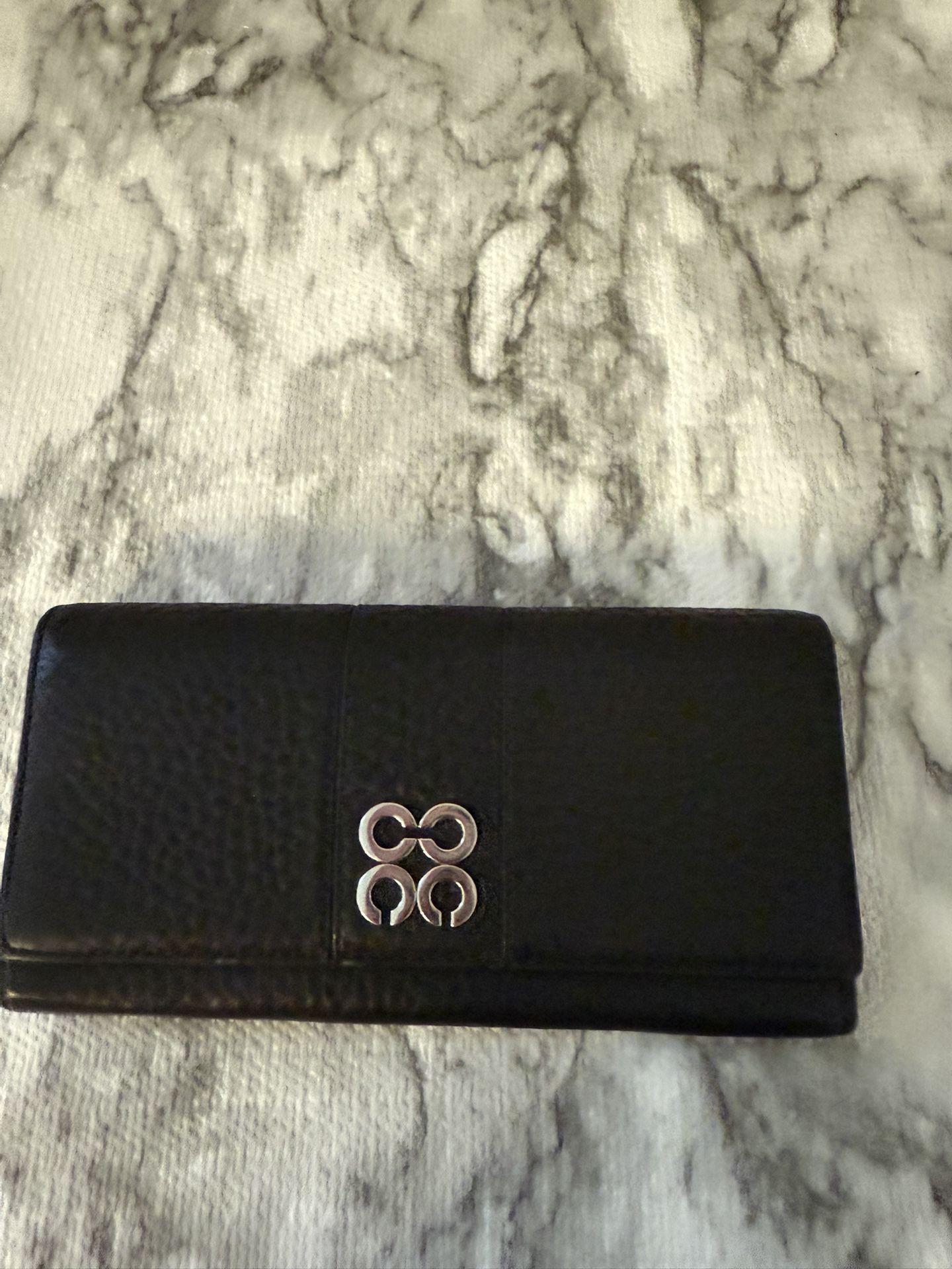 Coach Flap Logo C Wallet- leather- Black