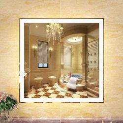 0676: Brand New LED Bathroom Mirror Square 30x30 inch Dimmable, Anti-Fog, Backlit, CRI90+ White Light/Warm Light LED Mirror for Bathroom