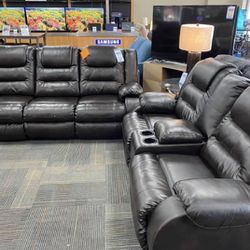 Vacherie Black Reclining Living Room Set ( sectional couch sofa loveseat options