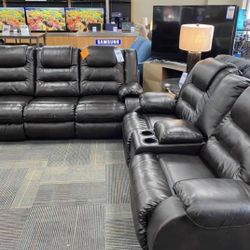 Vacherie Black Reclining Living Room Set ( sectional couch sofa loveseat options