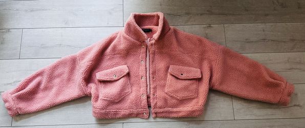 PrettyLittleThing Plus Pink Sherpa Jacket – Size 2XL