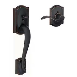 Schlage Camelot Aged Bronze Exterior Entry Door Handleset