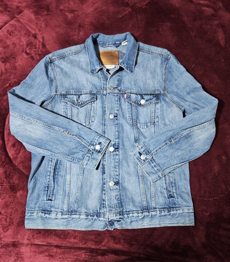 Levis Strauss Denim Trucker Jacket Mens XL Wash Big E Type 3 Bomber JEAN Jakcet MINT*✅️ Condition