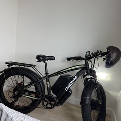 E-bike With Helmet, Bike Lock, Charger, And Passenger Seat